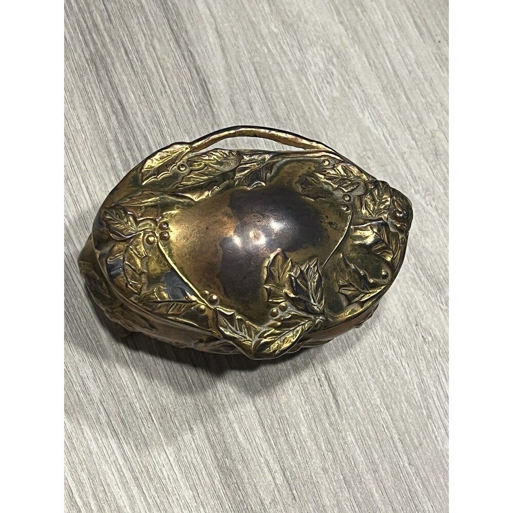 Jewelry Casket Trinket Box Metal Art Nouveau Art Deco Roses Vintage Victorian - Picture 9 of 9